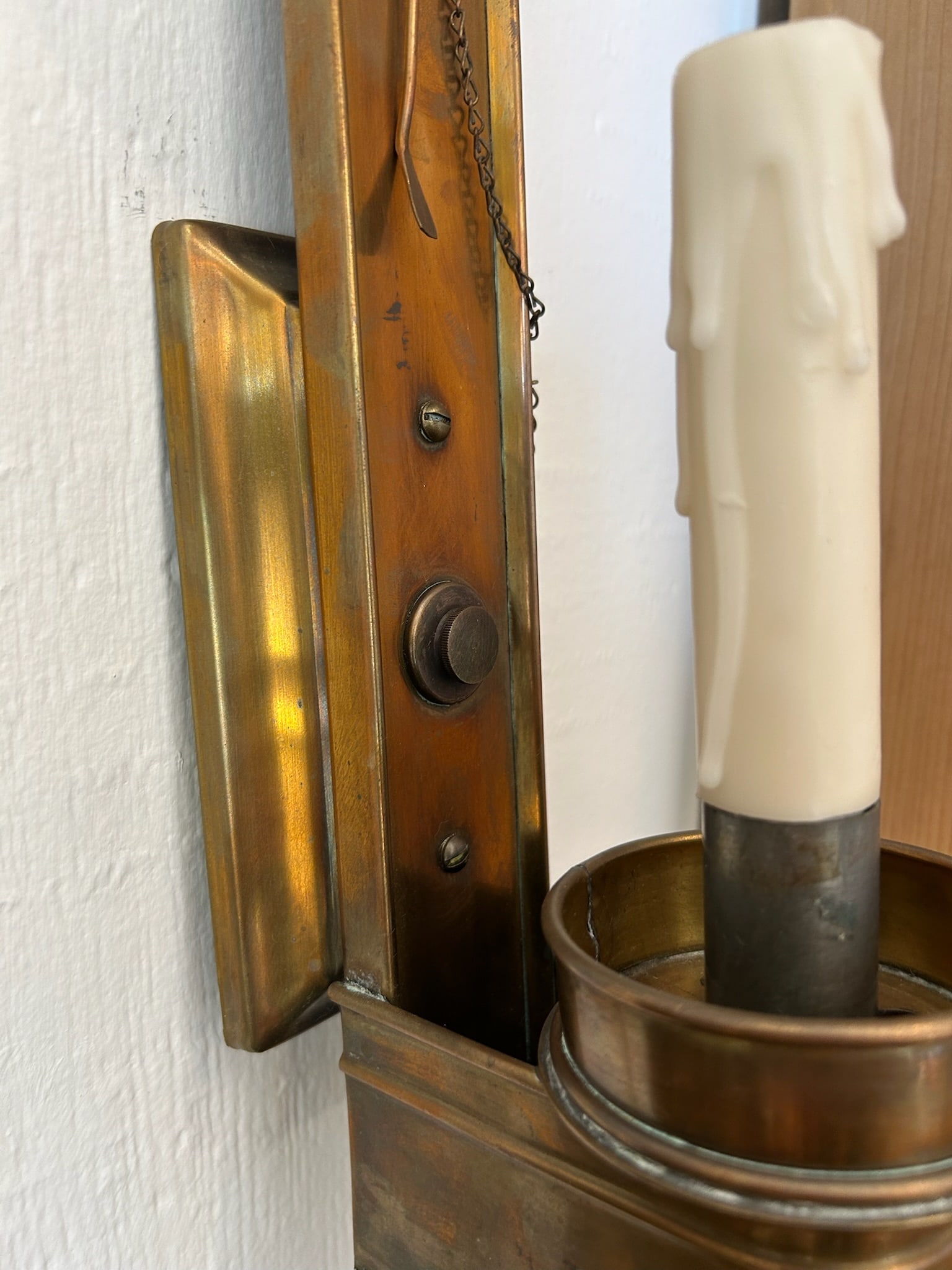 Vintage Brass Wall Sconces With New Wiring - a Pair - 4