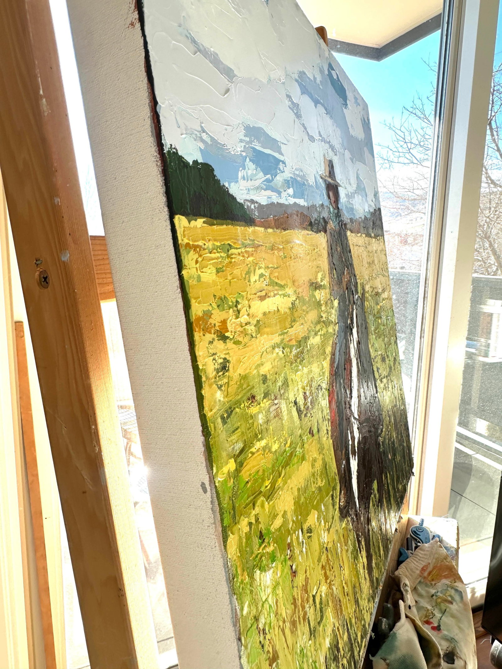 "Ochre Fields" Modern Original Oil Painting, by Jennifer Hohlfelder - 2