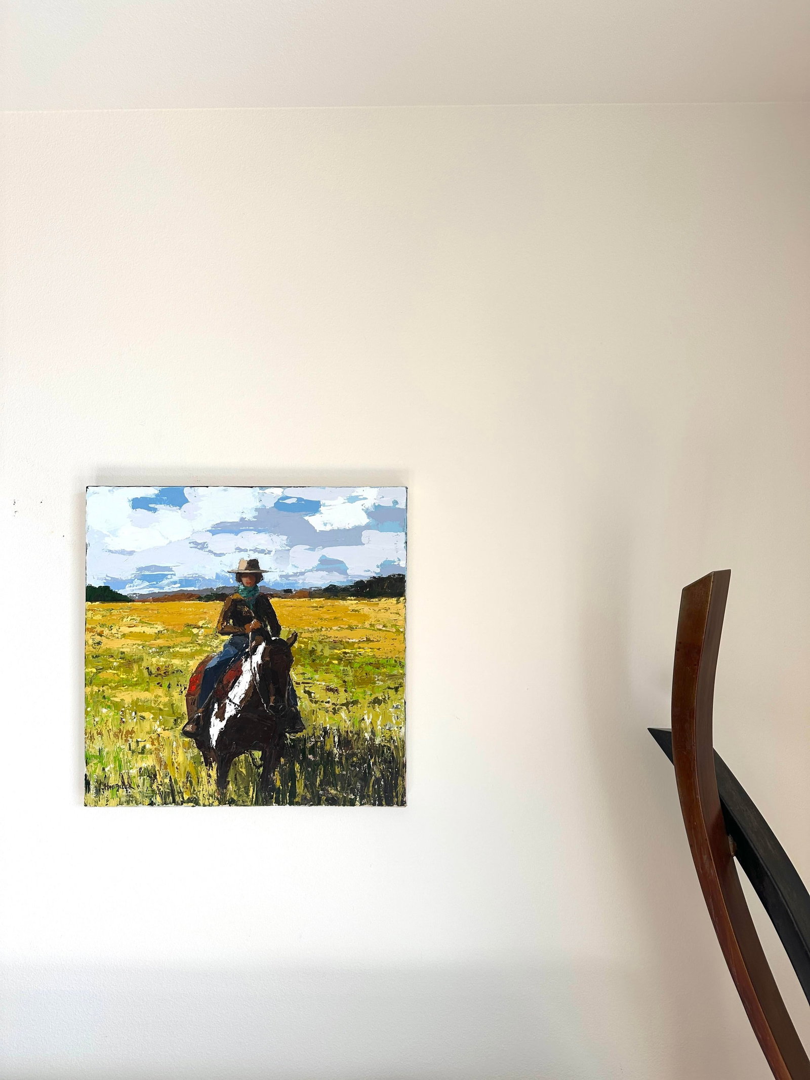 "Ochre Fields" Modern Original Oil Painting, by Jennifer Hohlfelder - 5
