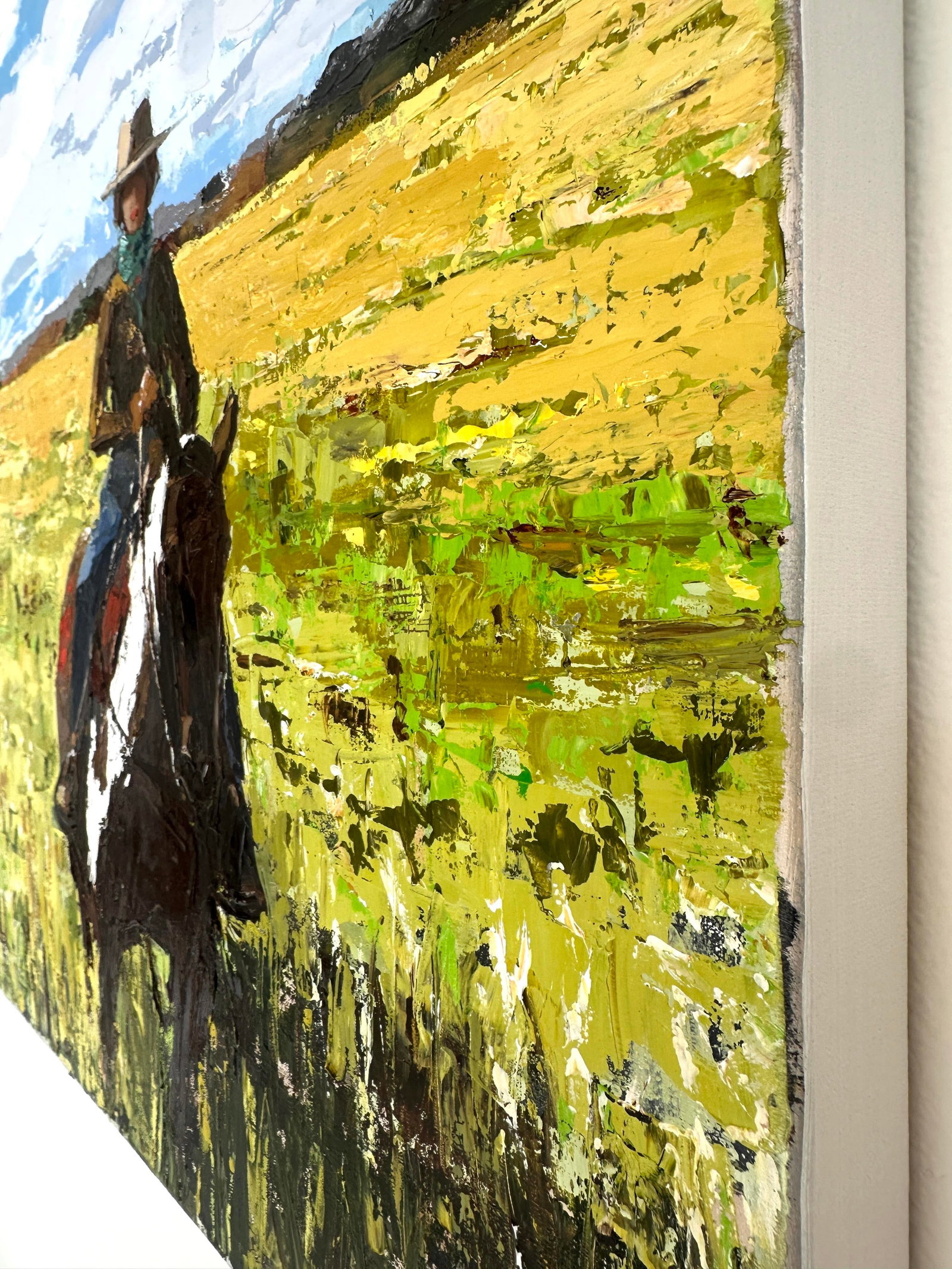 "Ochre Fields" Modern Original Oil Painting, by Jennifer Hohlfelder - 7