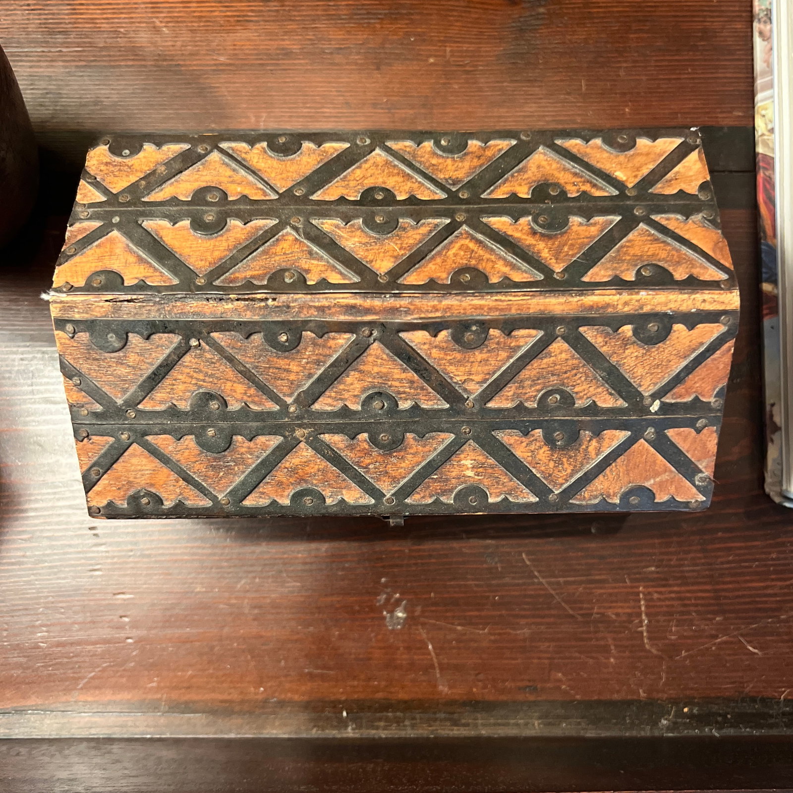 1980s Indian Wooden & Metal Box - 2