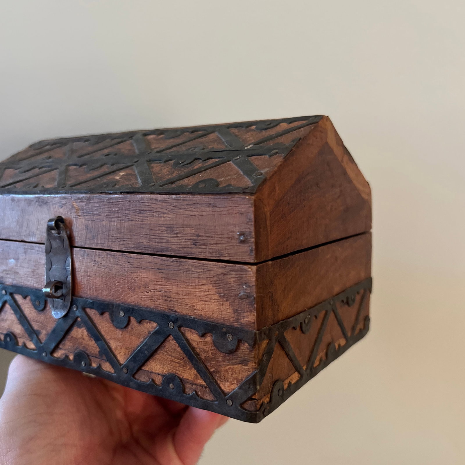 1980s Indian Wooden & Metal Box - 3