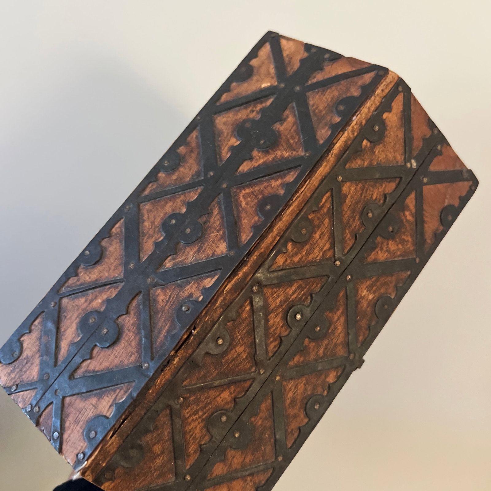 1980s Indian Wooden & Metal Box - 4