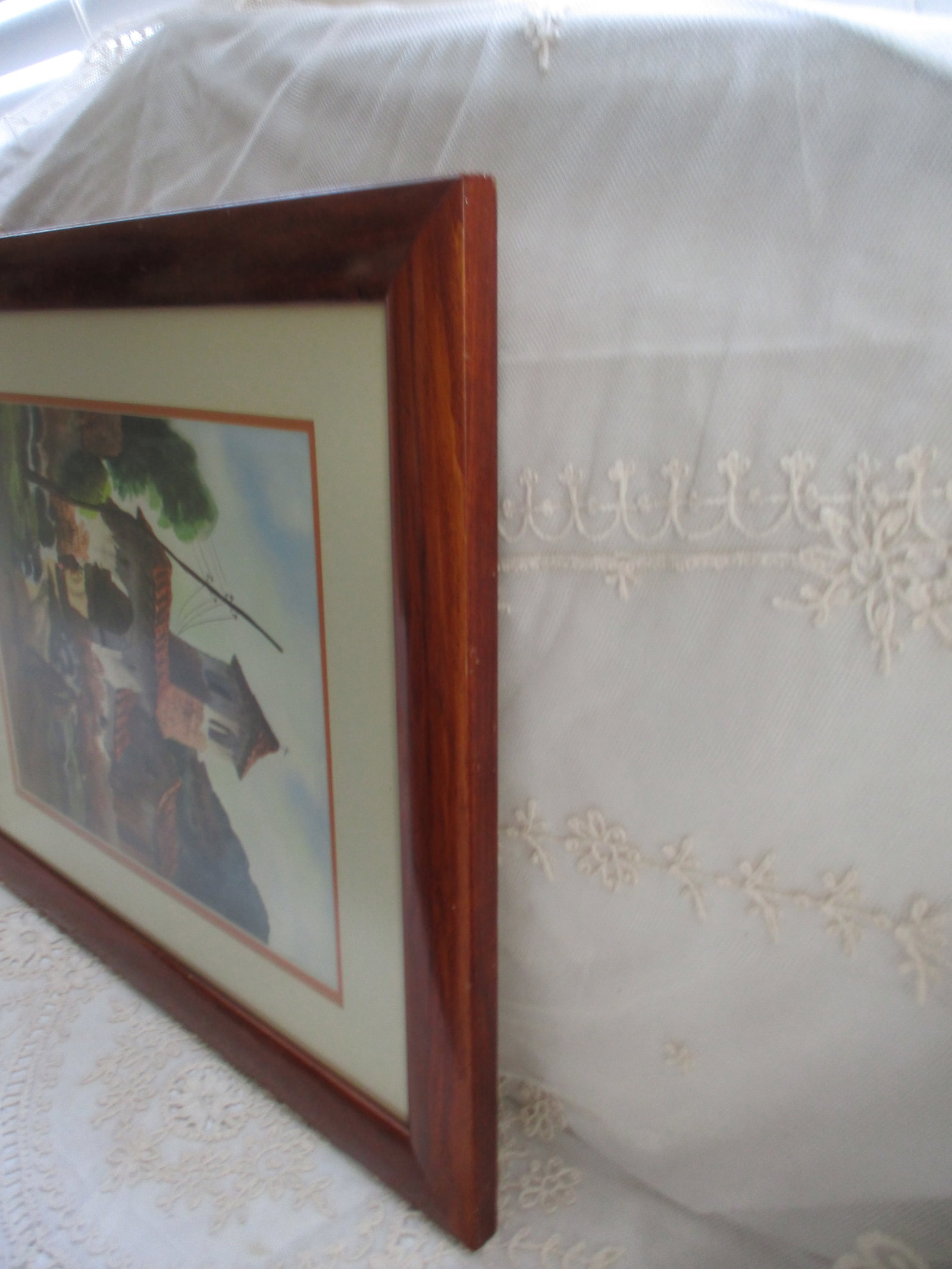 Vintage 1984 Colombia, South America Signed Watercolor of Village Church Framed - 6