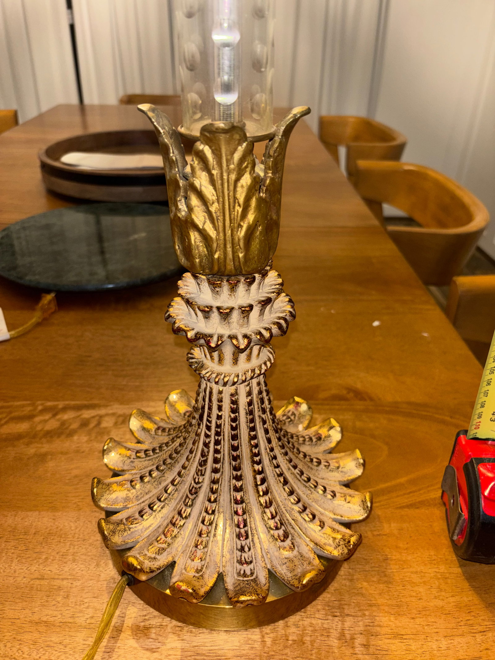 1980s John Richard's Collection Neoclassical Brass and Crystal Corinthian Column Floor Lamp - a Pair - 11