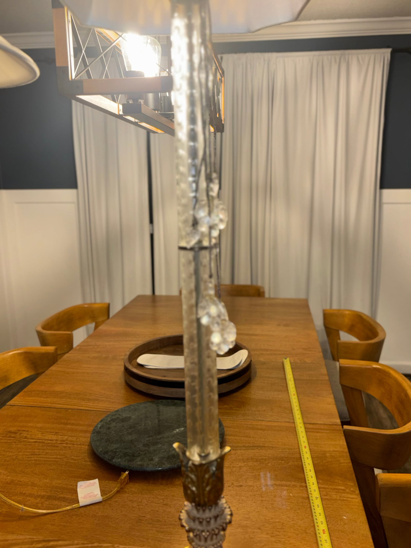 1980s John Richard's Collection Neoclassical Brass and Crystal Corinthian Column Floor Lamp - a Pair - 2