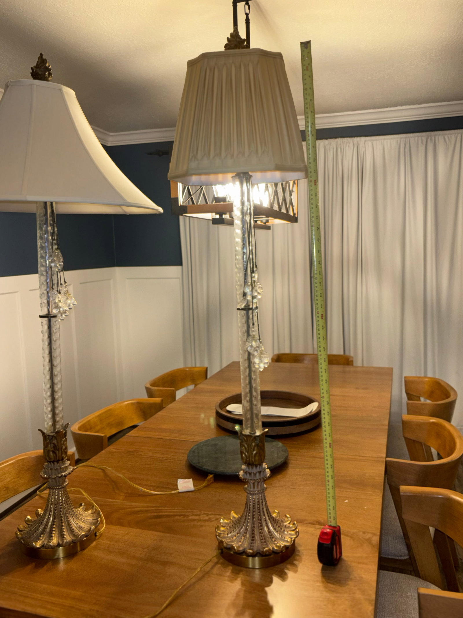 1980s John Richard's Collection Neoclassical Brass and Crystal Corinthian Column Floor Lamp - a Pair - 3