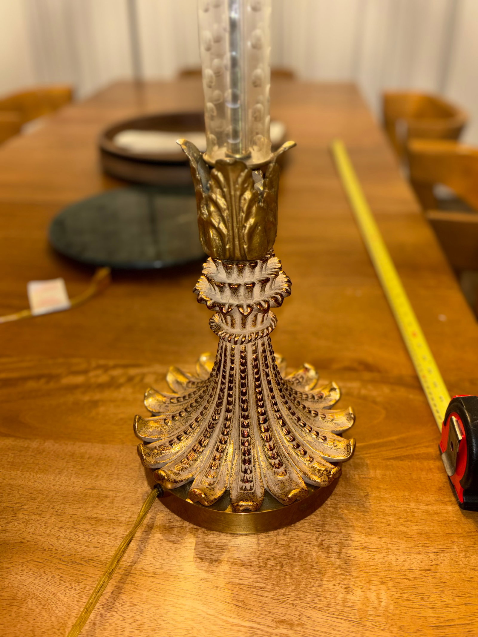1980s John Richard's Collection Neoclassical Brass and Crystal Corinthian Column Floor Lamp - a Pair - 5