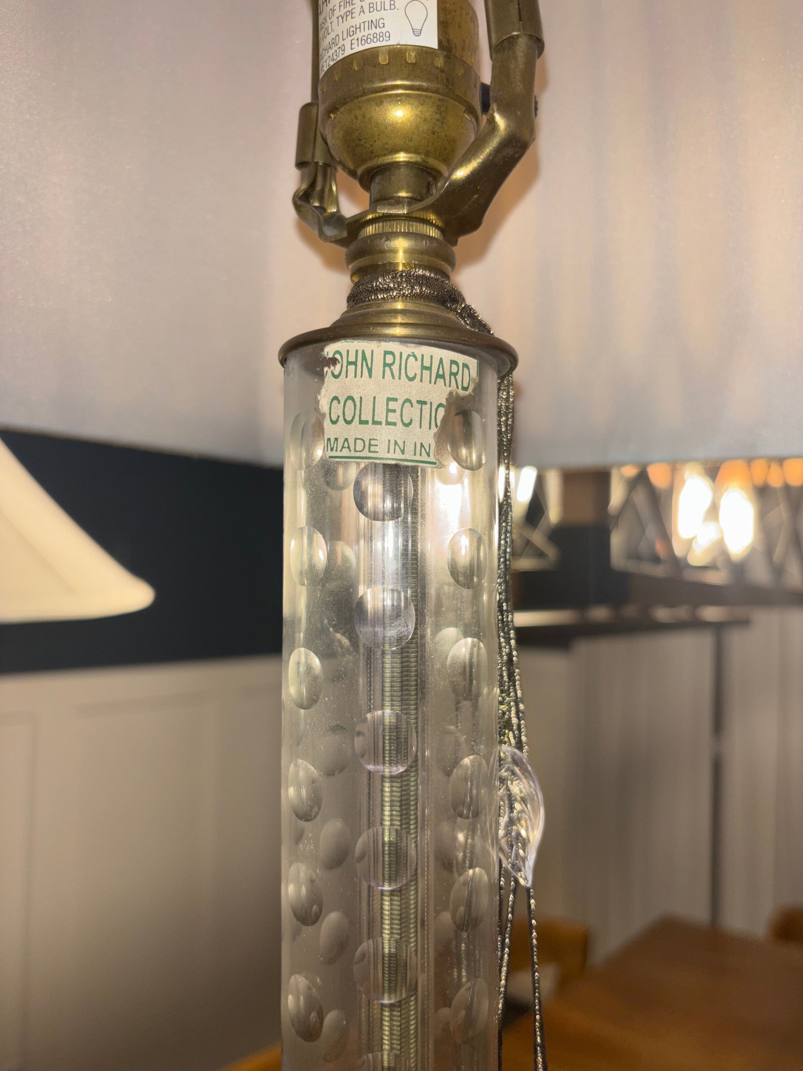 1980s John Richard's Collection Neoclassical Brass and Crystal Corinthian Column Floor Lamp - a Pair - 8