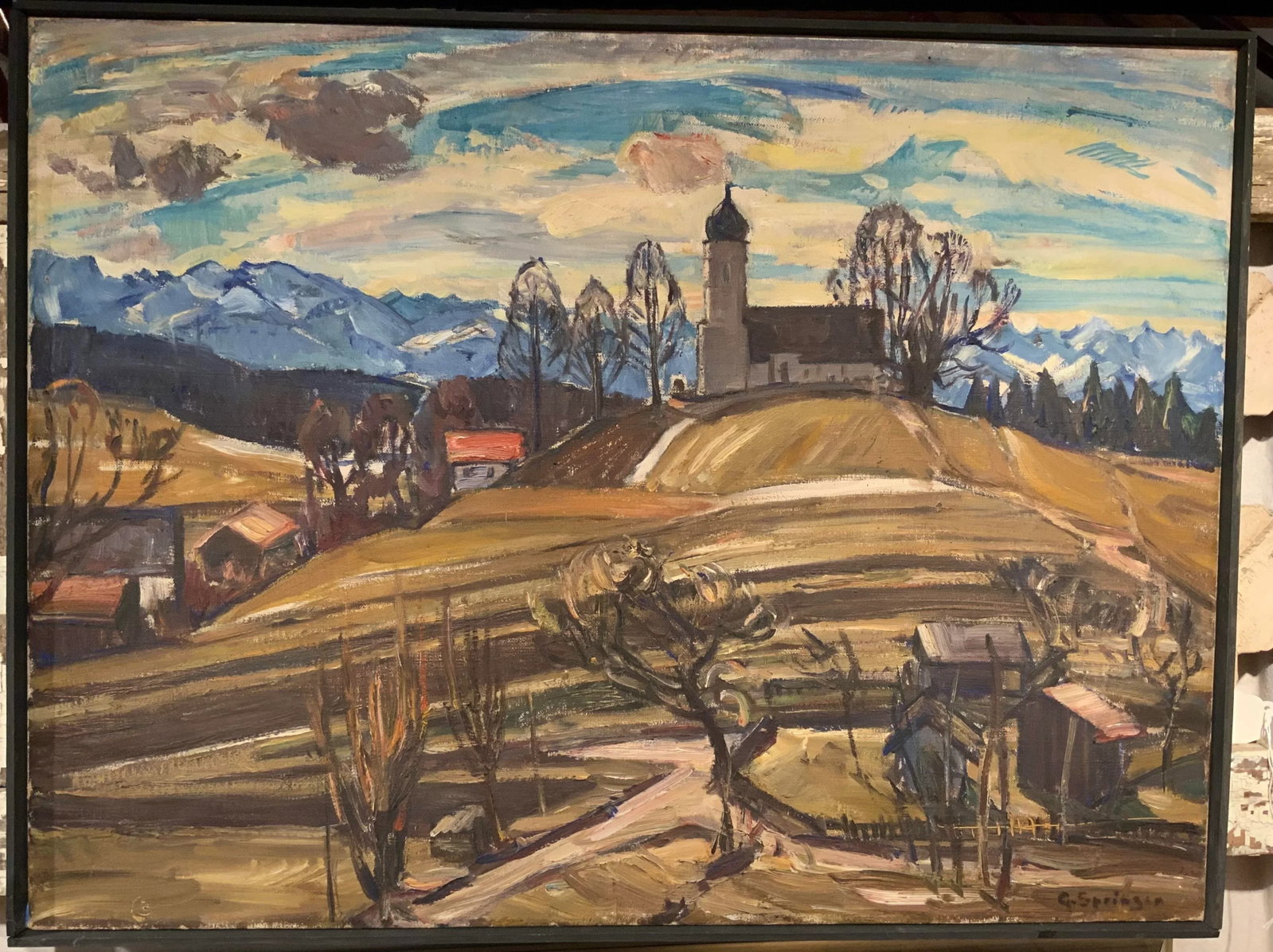 Vintage Landscape Oil on Canvas by Greta Springer - 7
