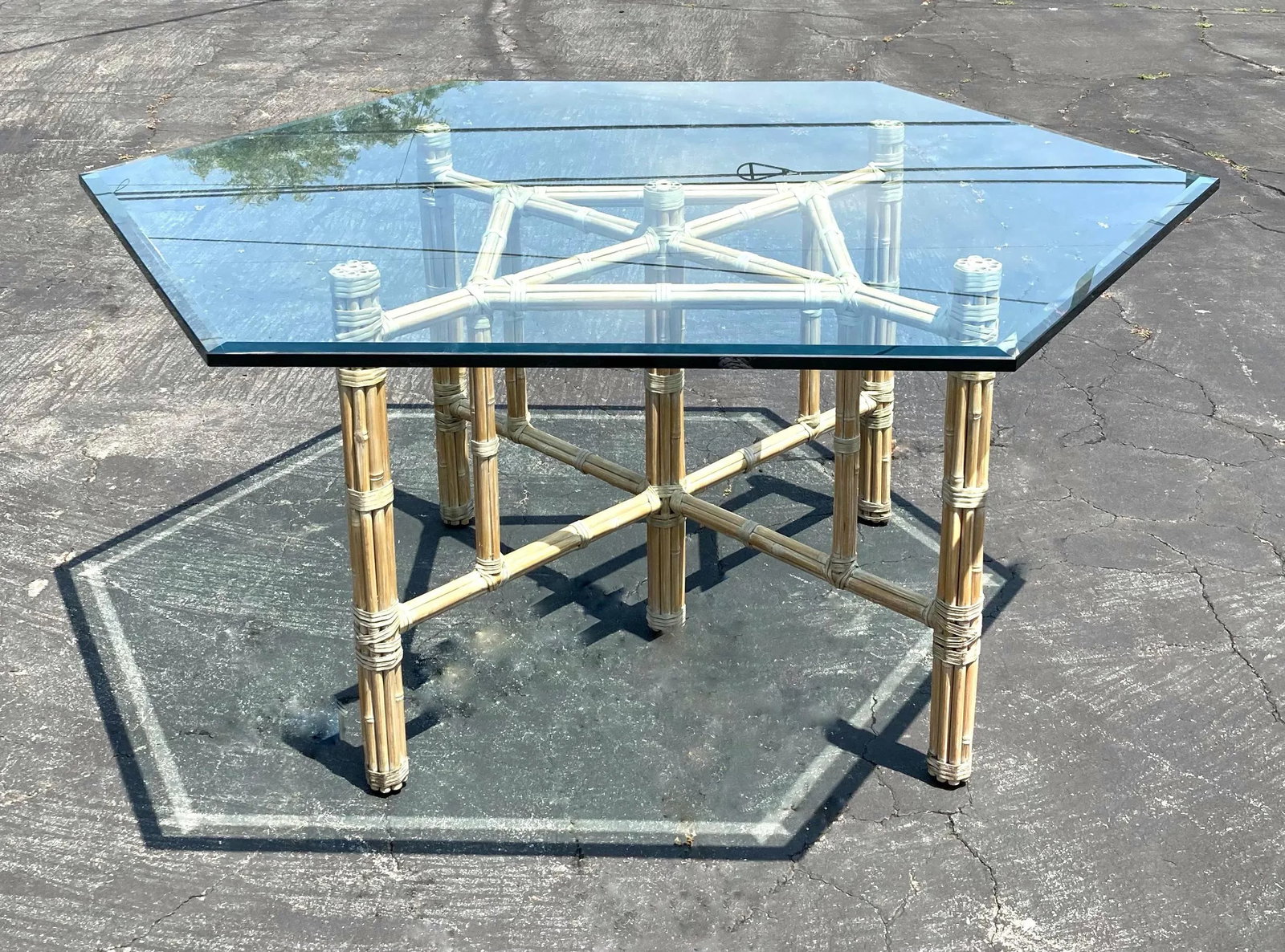 Vintage McGuire Bamboo Dining Table - 8
