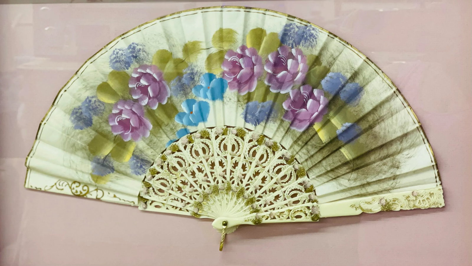 Framed Antique 1800's French Neoclassical French Silk Fan - 3