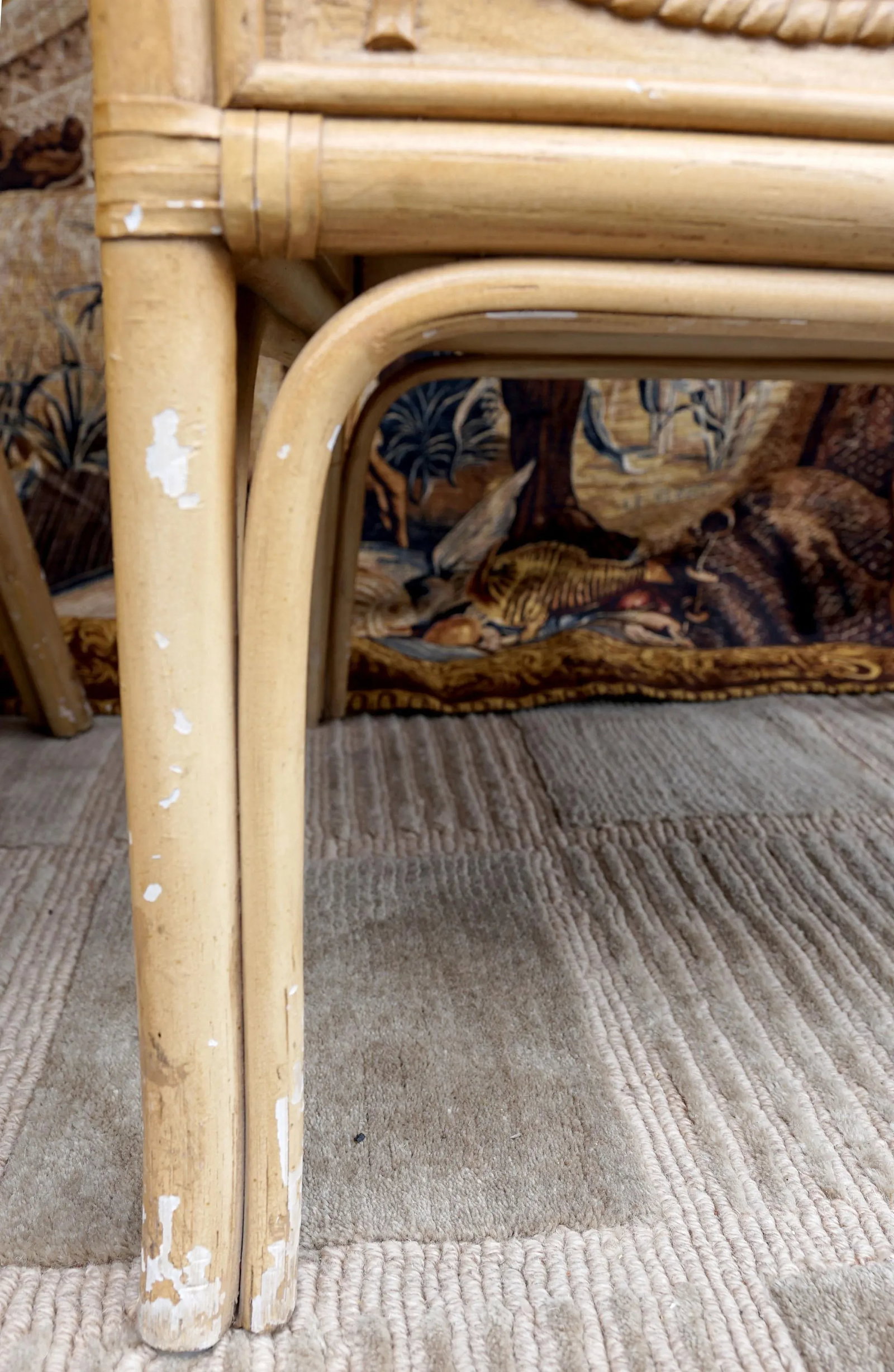 1930s Neoclassical Revival Style Bamboo and Rattan Armchairs - Set of 4 - 5