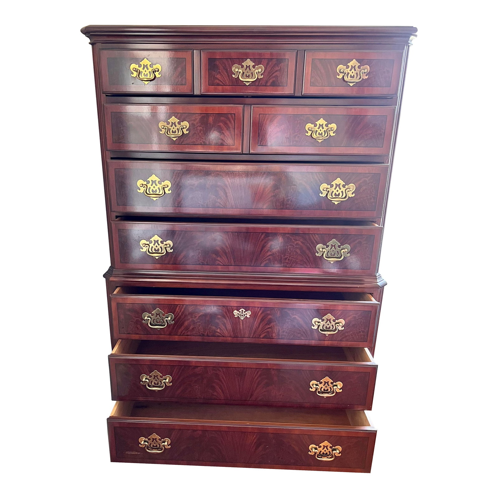 1980s Vintage Drexel Chippendale Mahogany High Chest - 2
