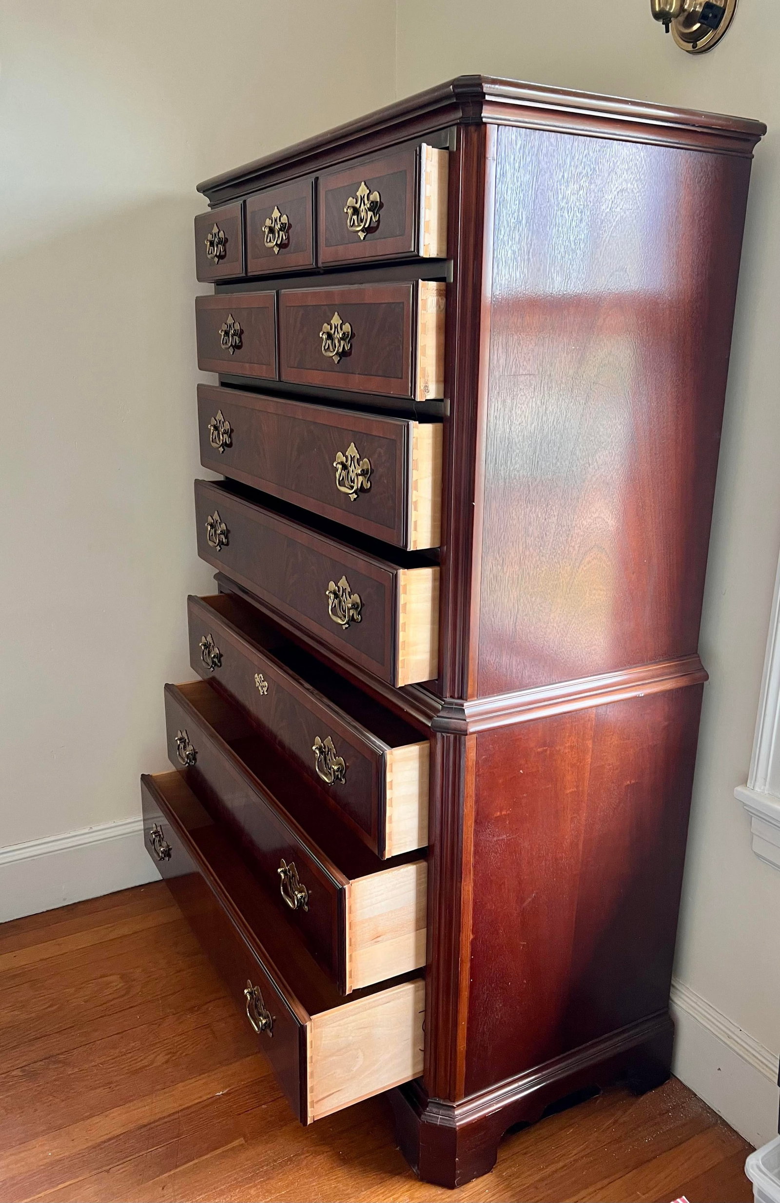 1980s Vintage Drexel Chippendale Mahogany High Chest - 3