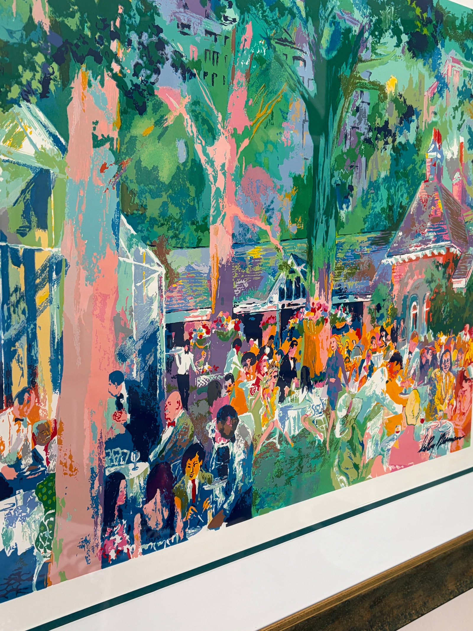1970s "Tavern on the Green" by Leroy Neiman - Hand Signed - Custom Framed With Conservation Glass - 11