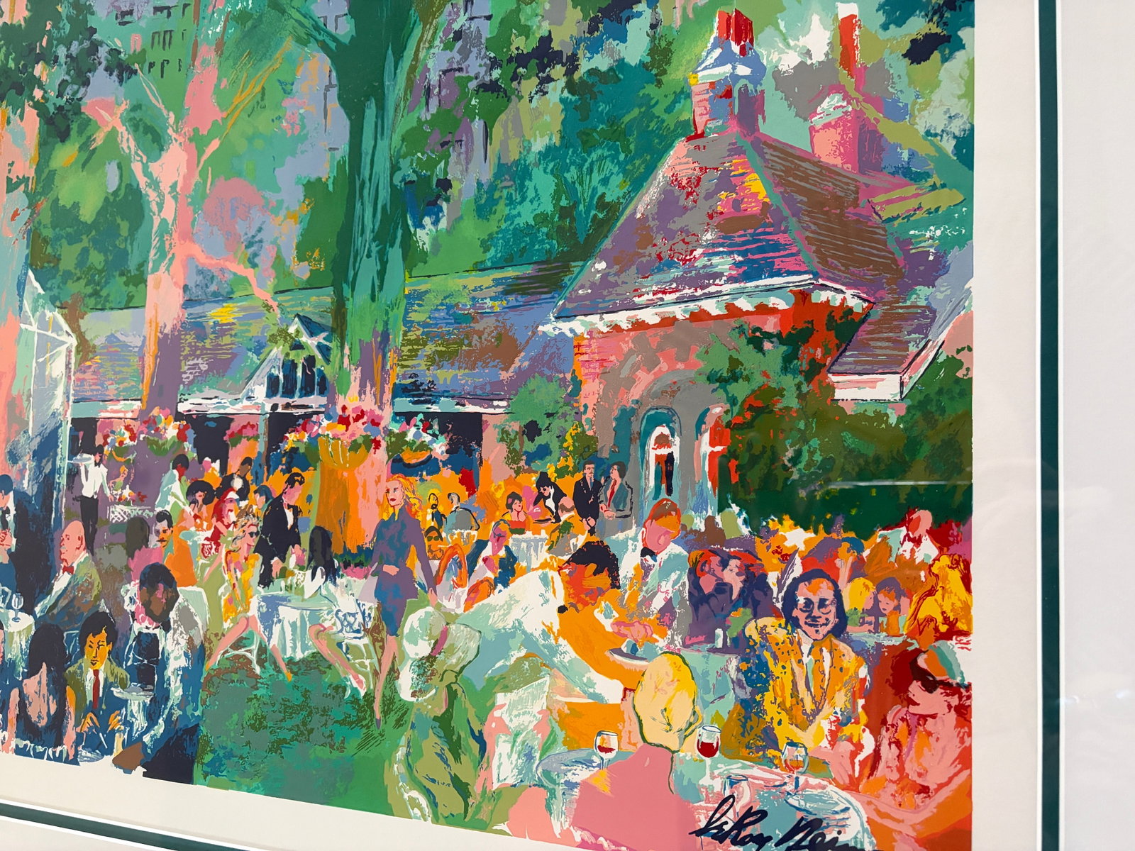 1970s "Tavern on the Green" by Leroy Neiman - Hand Signed - Custom Framed With Conservation Glass - 14