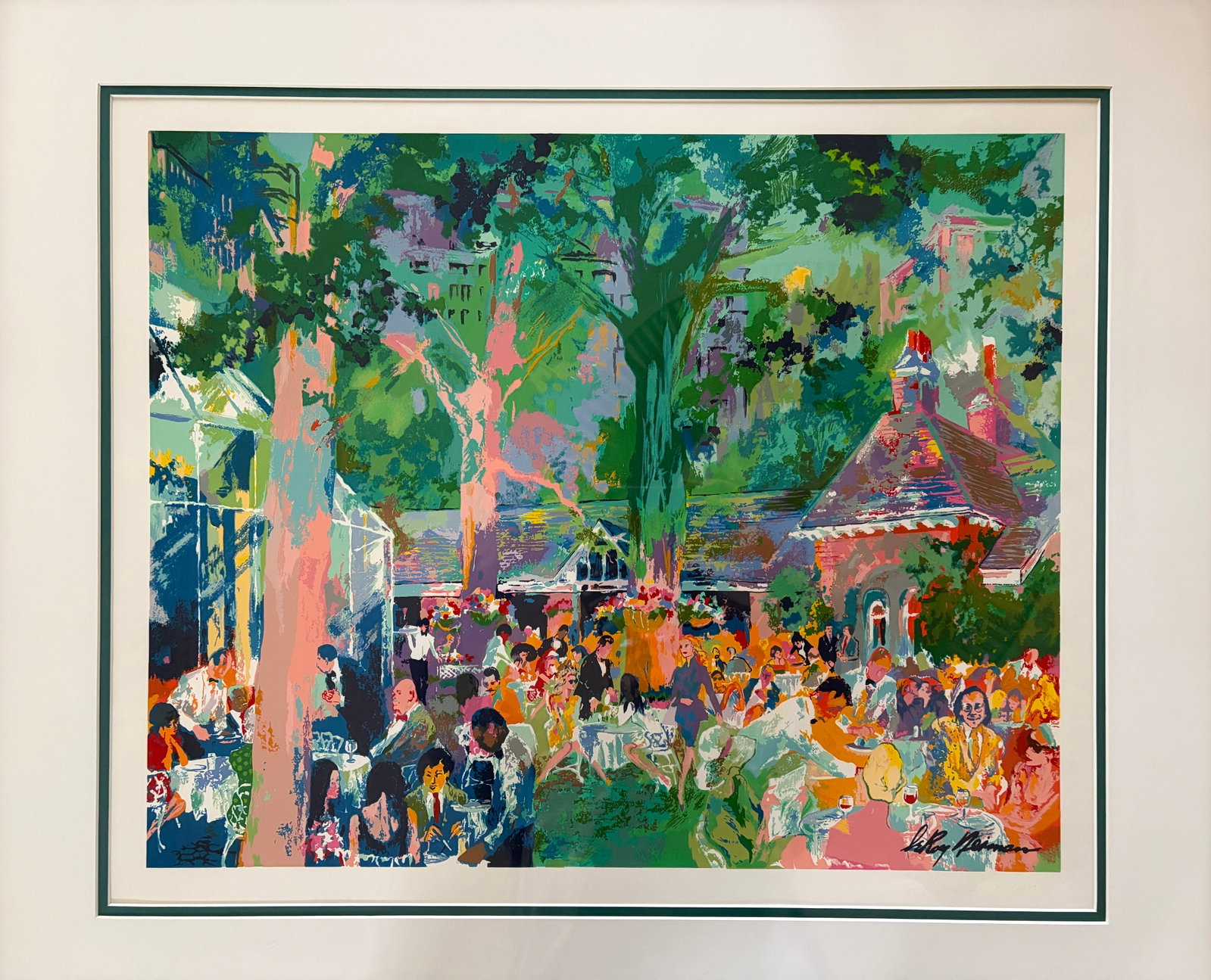 1970s "Tavern on the Green" by Leroy Neiman - Hand Signed - Custom Framed With Conservation Glass - 3