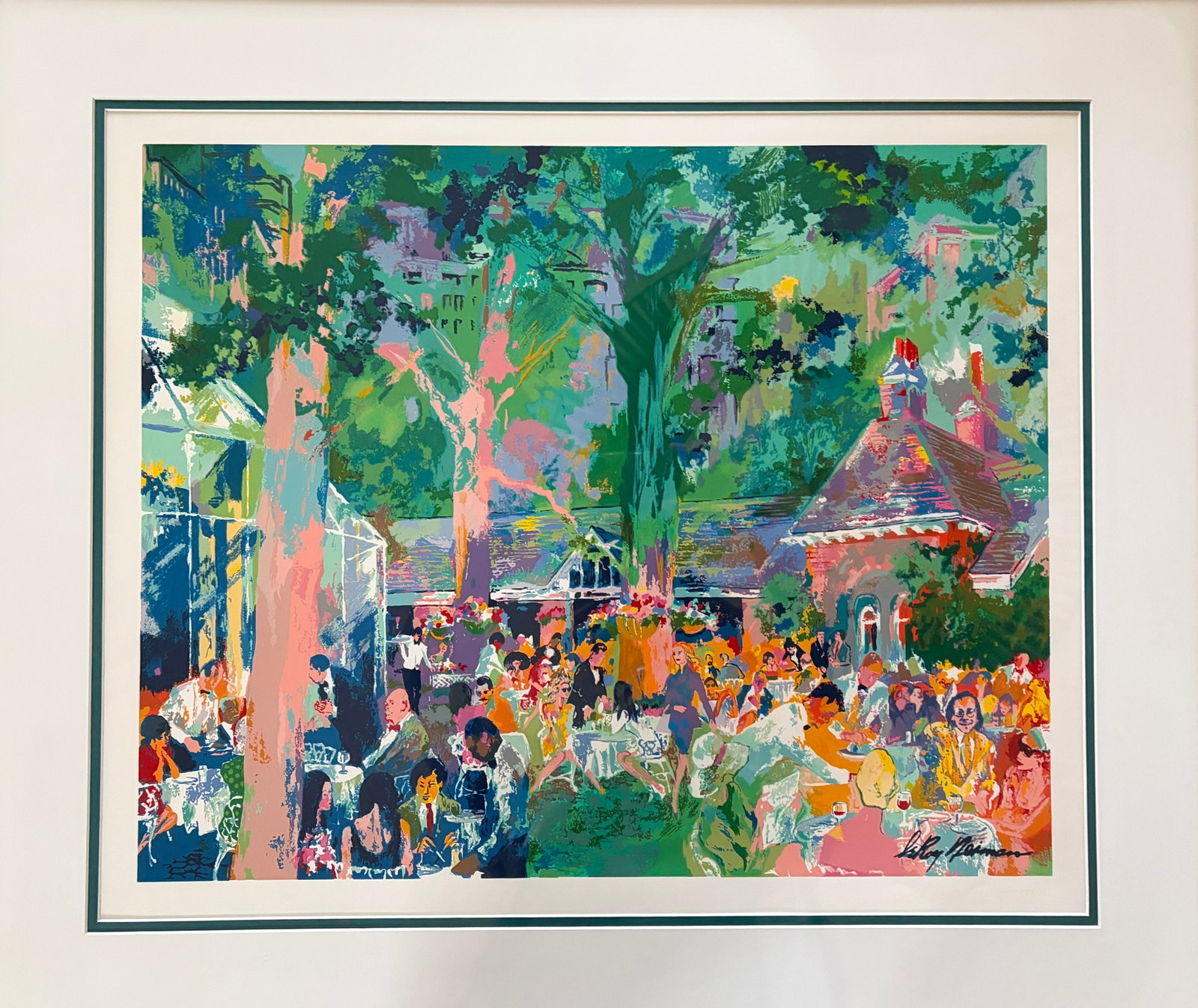 1970s "Tavern on the Green" by Leroy Neiman - Hand Signed - Custom Framed With Conservation Glass - 5