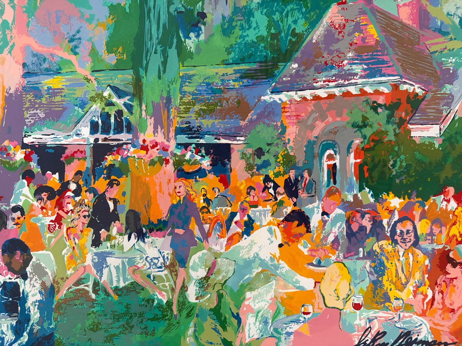 1970s "Tavern on the Green" by Leroy Neiman - Hand Signed - Custom Framed With Conservation Glass - 6
