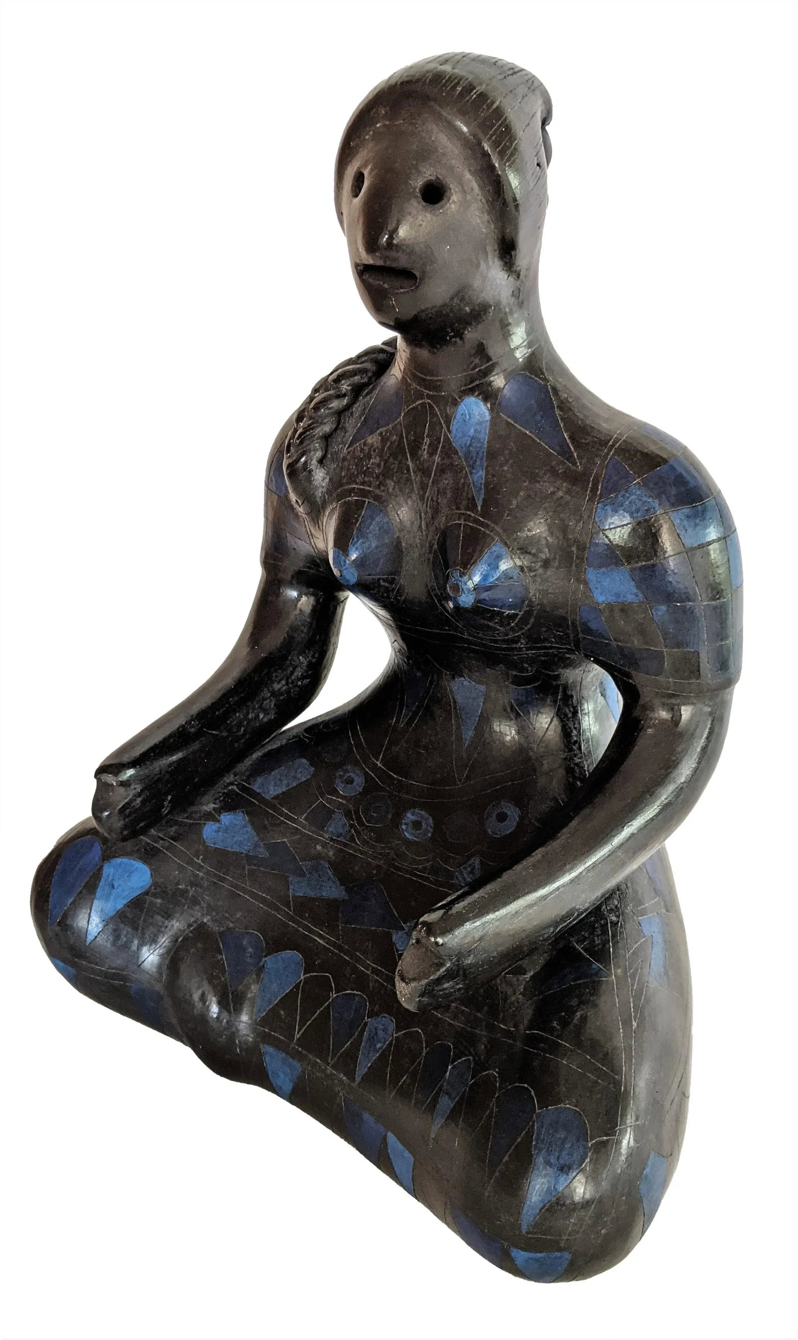 Manuel Felguerez Sitting Woman Terracotta Sculpture - 2
