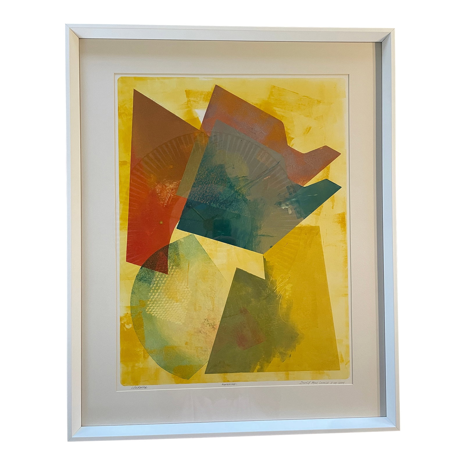 Contemporary "Clockwise" by David Mac Innes - Signed Monoprint, 2004 - 25 X 32 - Custom Framed (1 of 12)