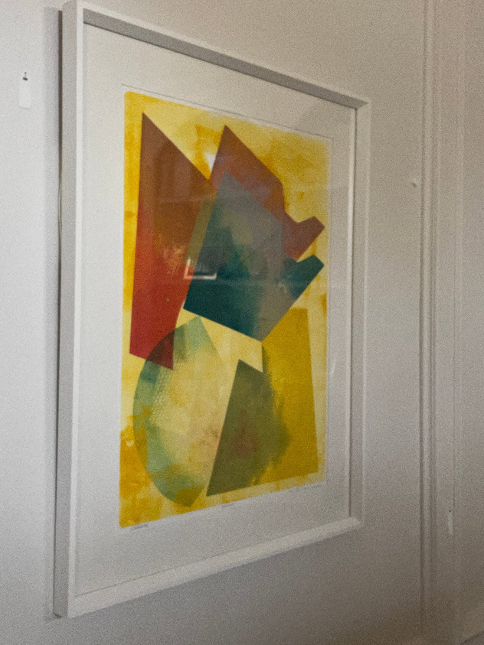 Contemporary "Clockwise" by David Mac Innes - Signed Monoprint, 2004 - 25 X 32 - Custom Framed - 2