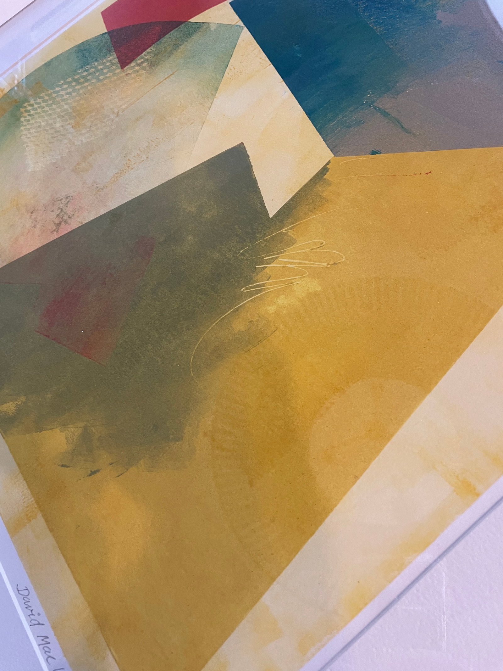 Contemporary "Clockwise" by David Mac Innes - Signed Monoprint, 2004 - 25 X 32 - Custom Framed - 5