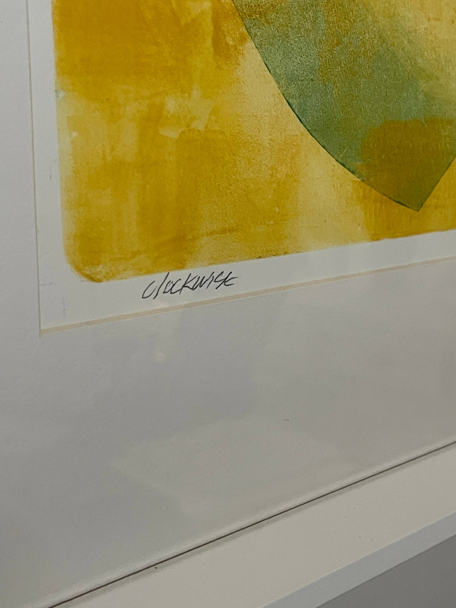 Contemporary "Clockwise" by David Mac Innes - Signed Monoprint, 2004 - 25 X 32 - Custom Framed - 7