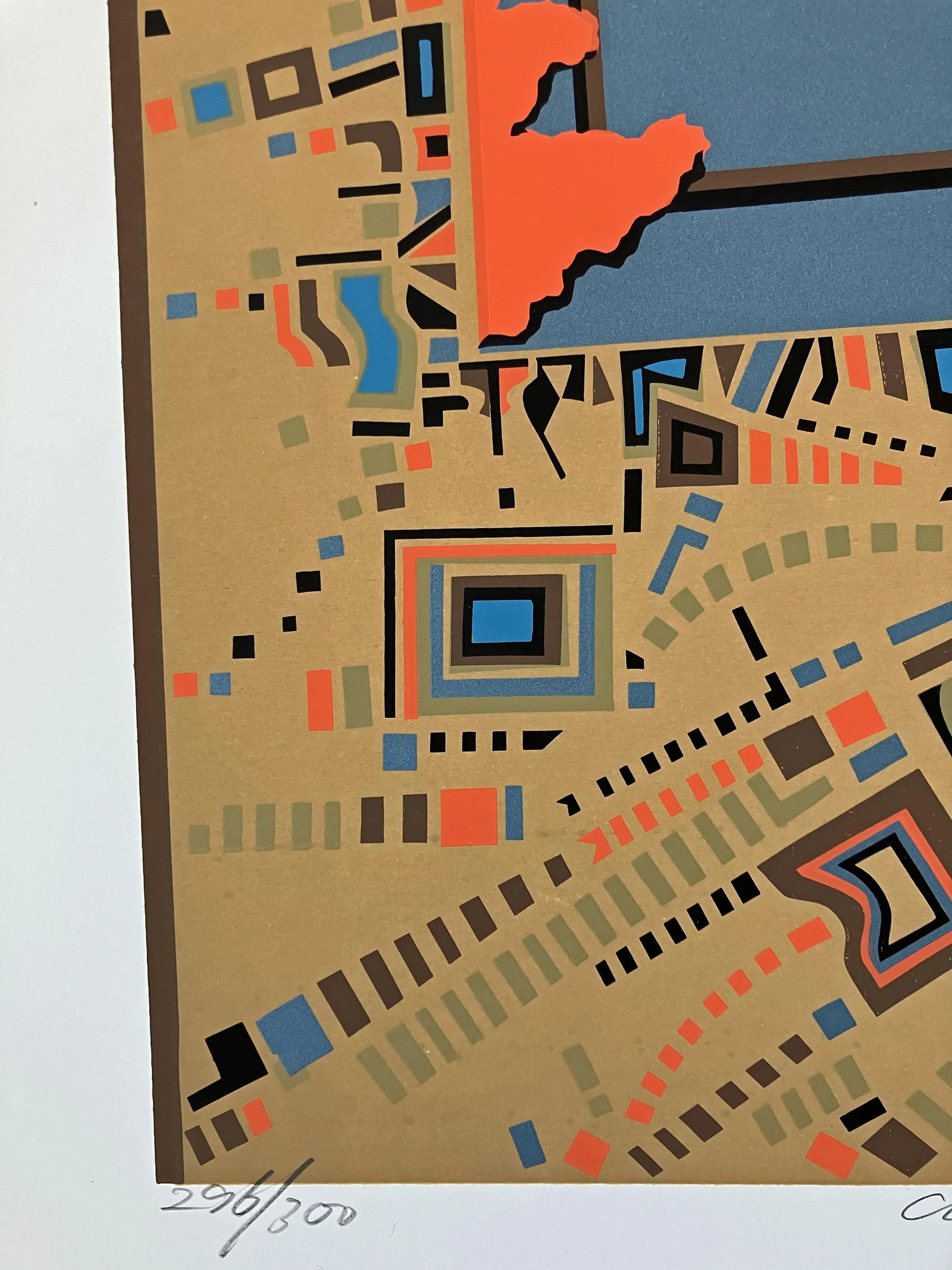 Risaburo Kimura - Abstract Geometric Serigraph - City 358 - Signed, Numbered - 4