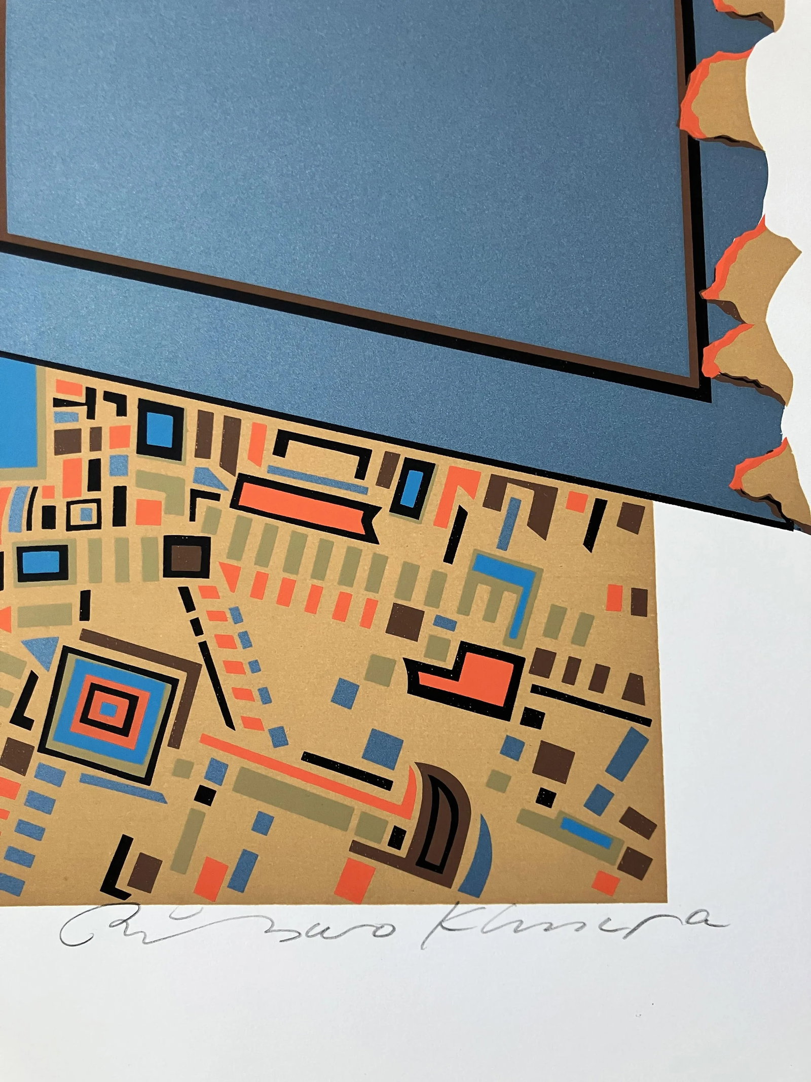 Risaburo Kimura - Abstract Geometric Serigraph - City 358 - Signed, Numbered - 5