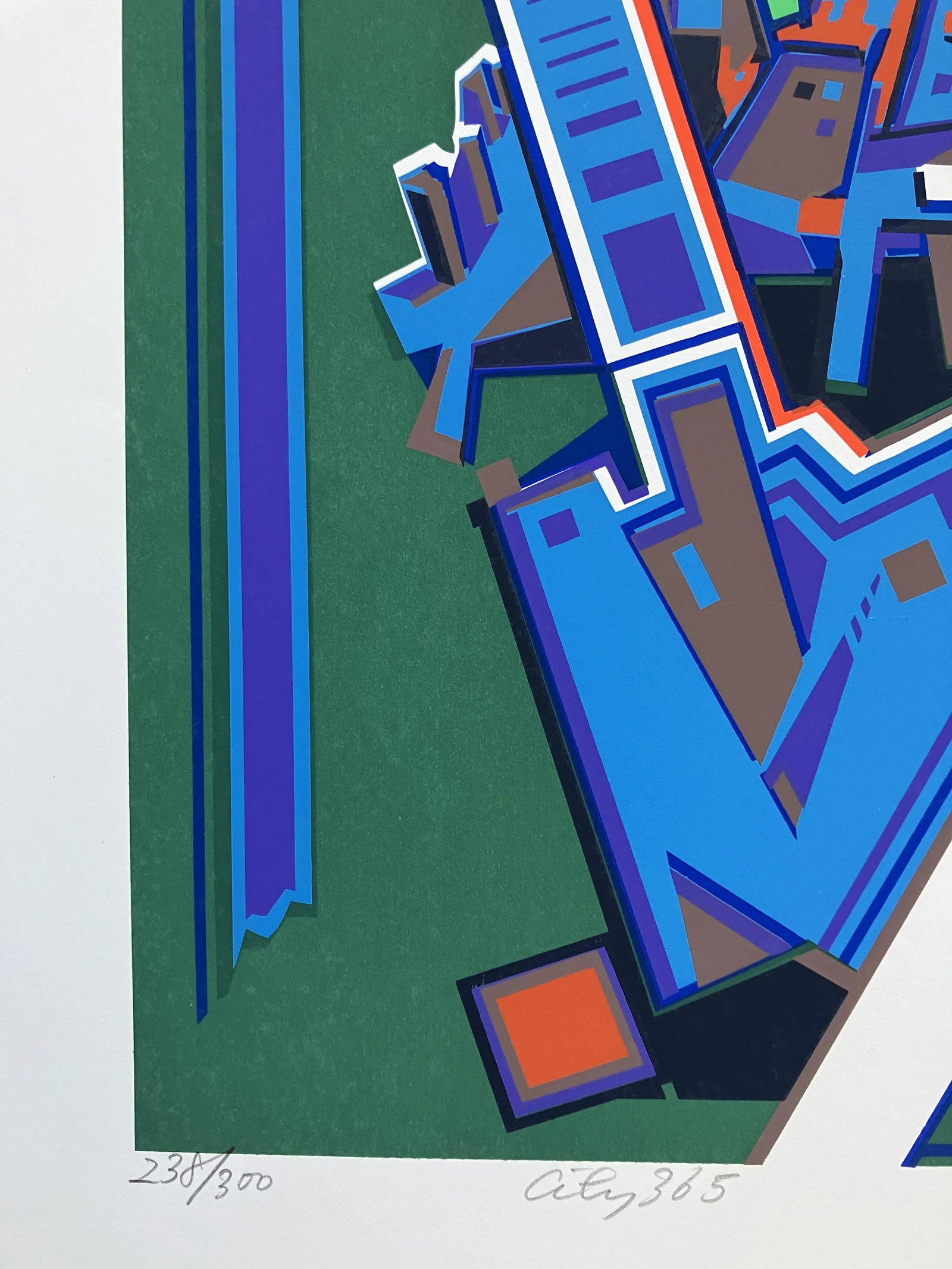 Risaburo Kimura Abstract Geometric Serigraph - City 365 - Signed, Numbered - 3