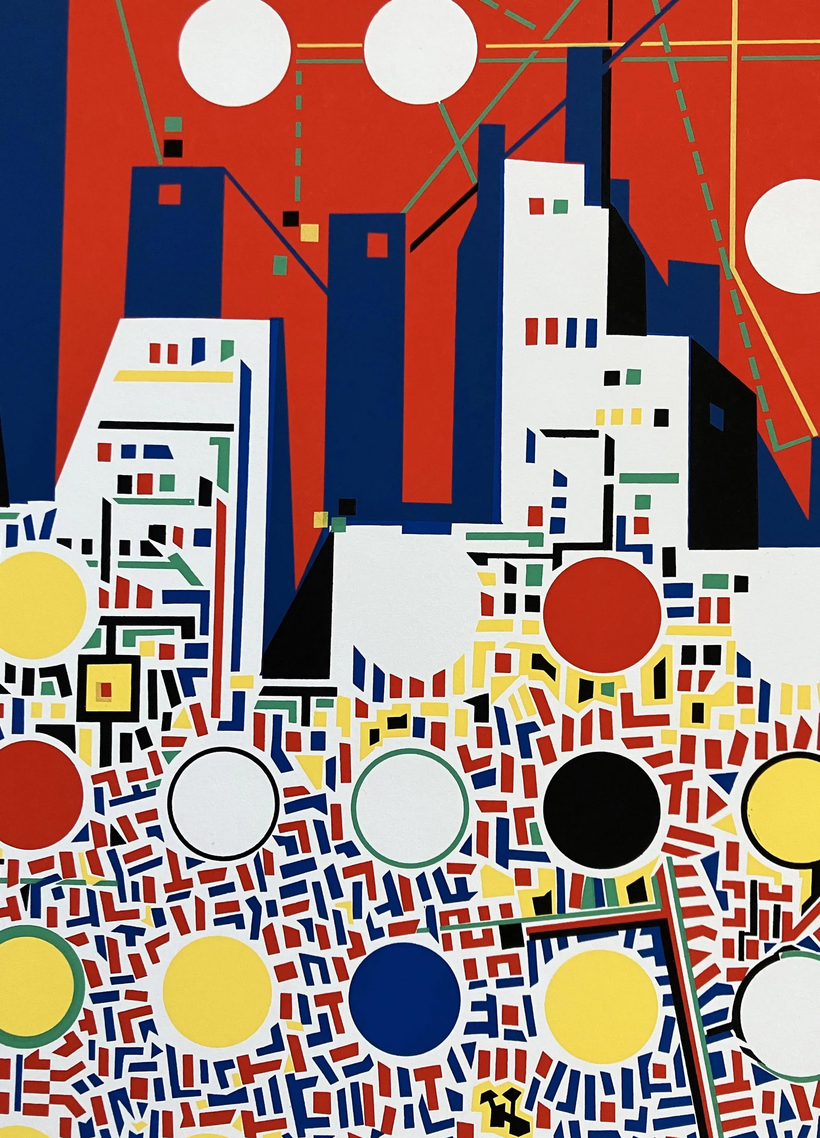 Risaburo Kimura Abstract Geometric Serigraph - City 369 - Signed, Numbered - 3