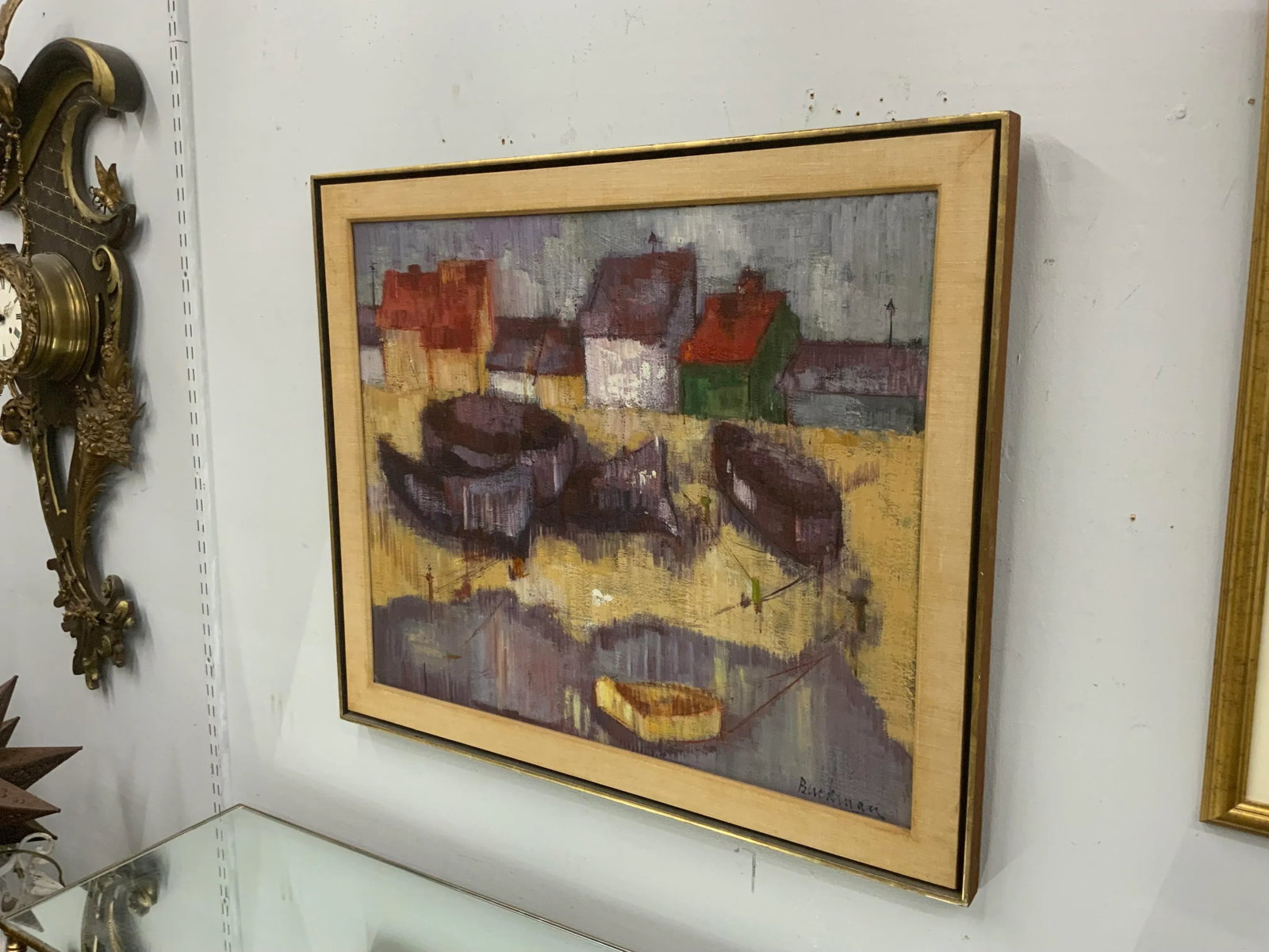 1960s Vintage Oil on Canvas Abstract Landscape - 8