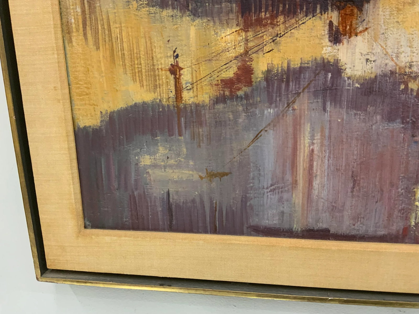 1960s Vintage Oil on Canvas Abstract Landscape - 9