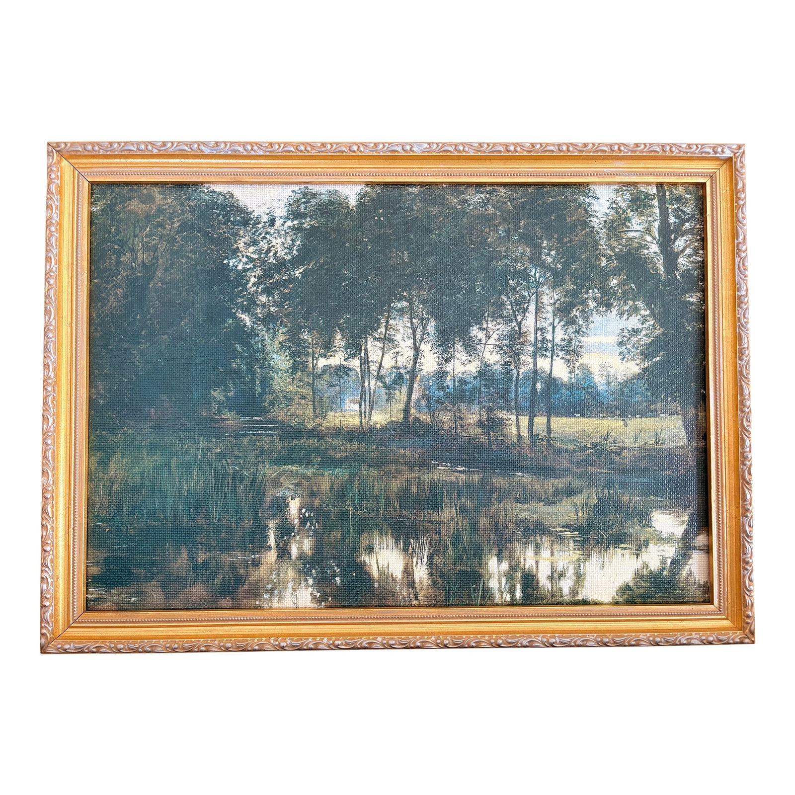 1980s National Gallery of Ireland Rye Water County Kildare by William Davis Irish Landscape: This beautiful painting, Rye Water, County Kildare depicts the beauty and simplicity of an Irish countryside and the people that live there. The artist is William Davis, best known for his views