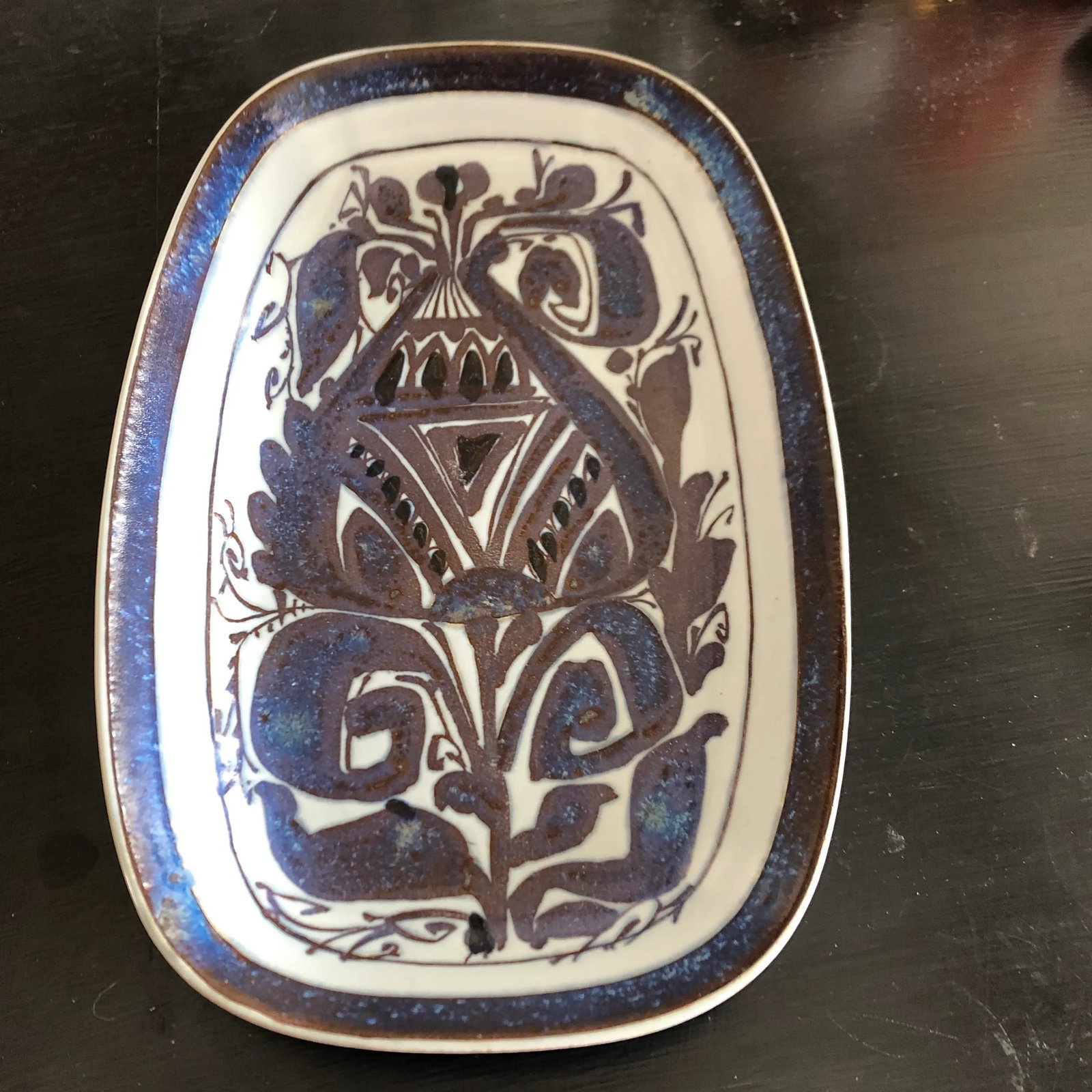 Vintage 1960s Mid-Century Modern Ceramic Dish From Denmark - 2