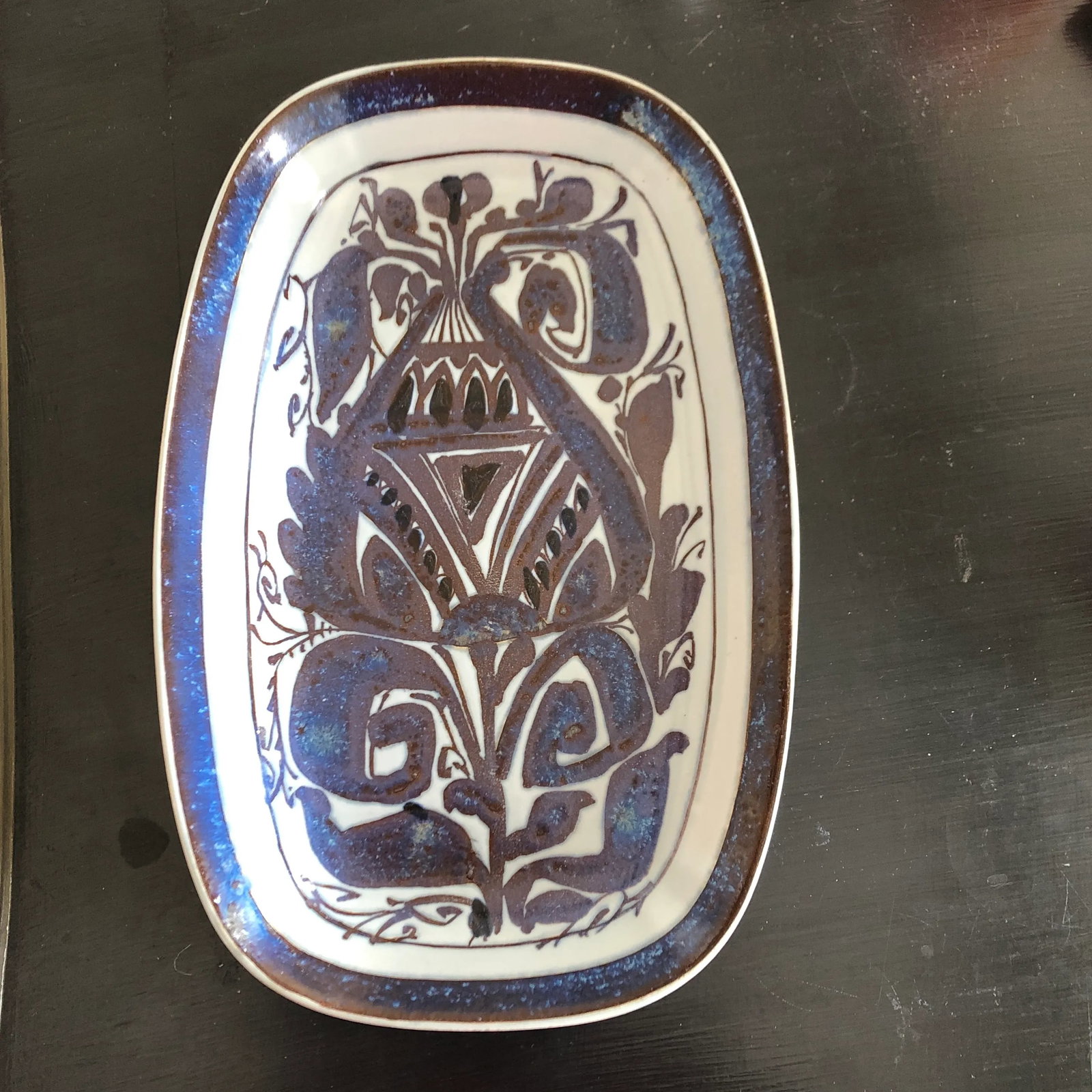 Vintage 1960s Mid-Century Modern Ceramic Dish From Denmark - 5