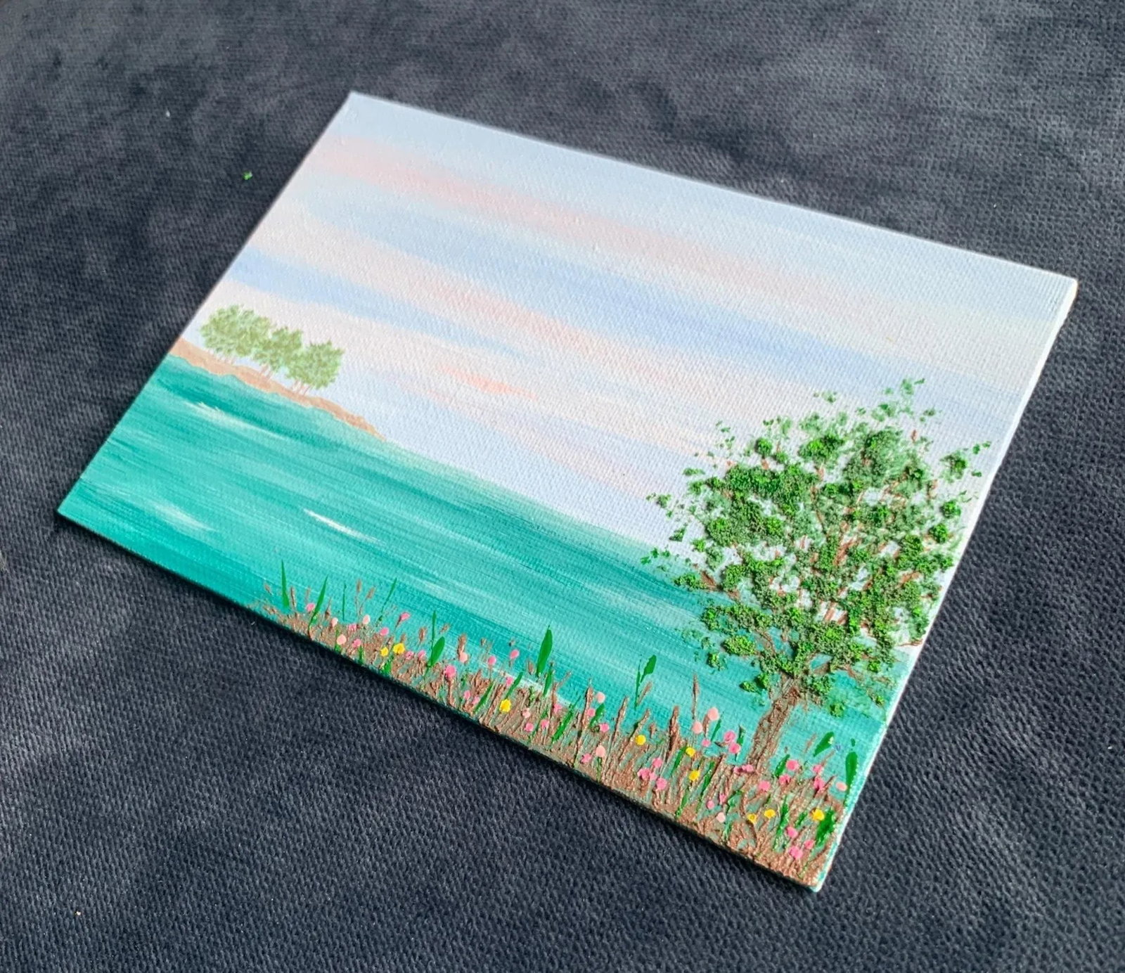 "Peaceful" Contemporary Original Impressionist Style Landscape Acrylic Painting by Deb Bossert - 3