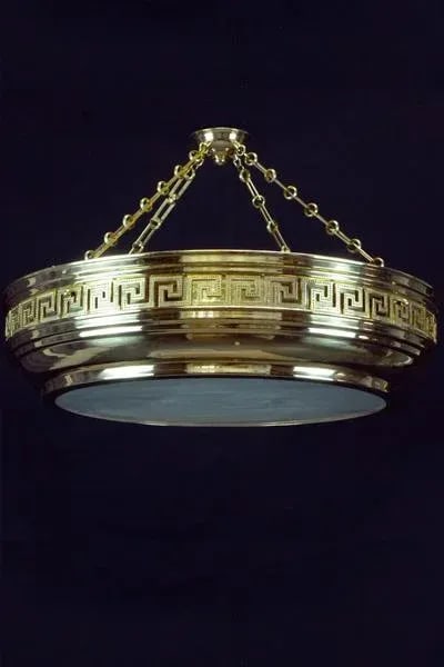 Greek Key large Pendant in Brass Finish - 2