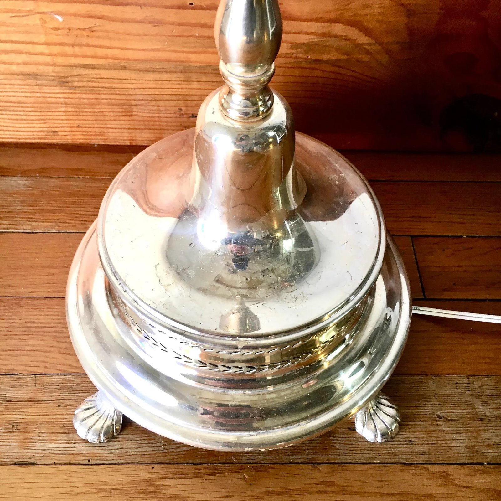 1940s Art Deco Silver + Crystal Fountain Floor Lamp - 11