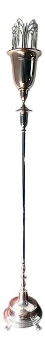 1940s Art Deco Silver + Crystal Fountain Floor Lamp (1 of 13)