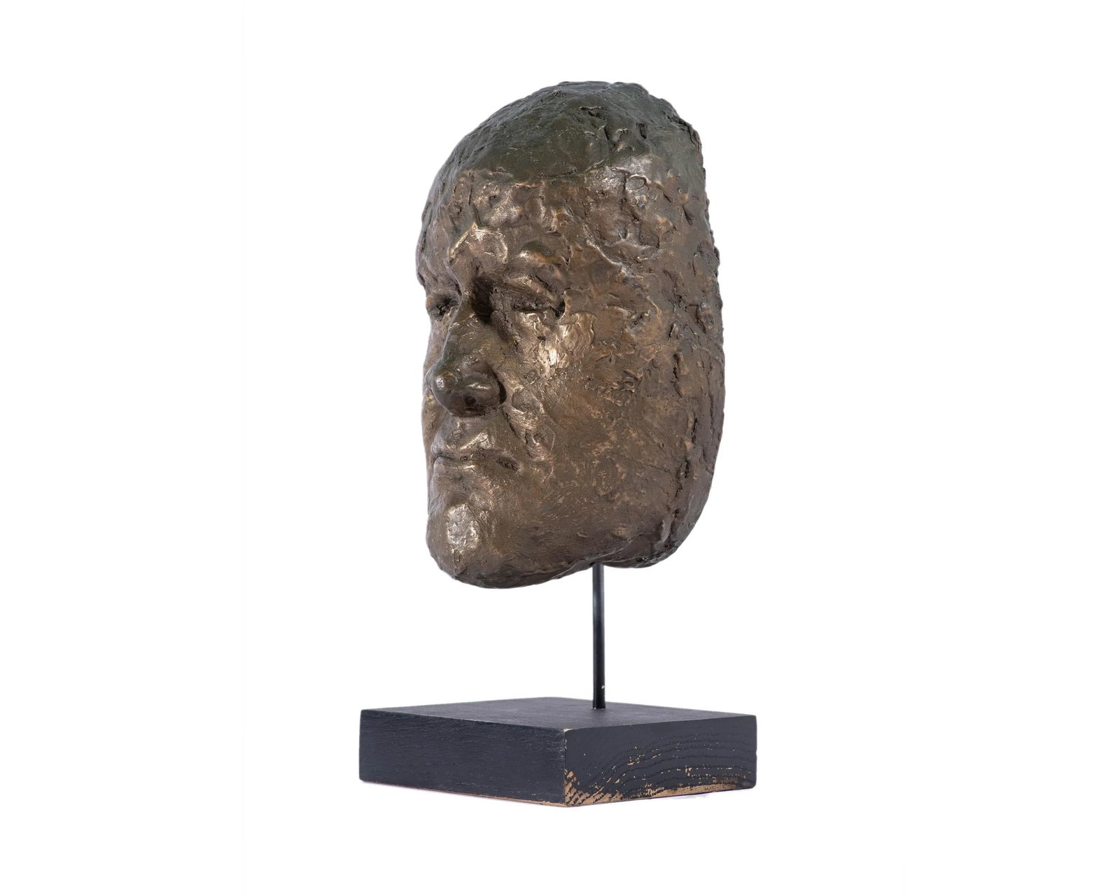 Abstract Bronze Sculpture of a Face - 2