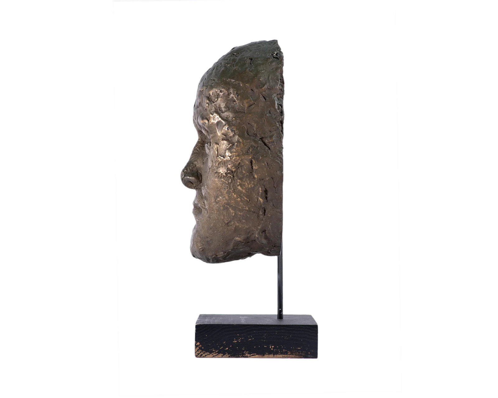 Abstract Bronze Sculpture of a Face - 3