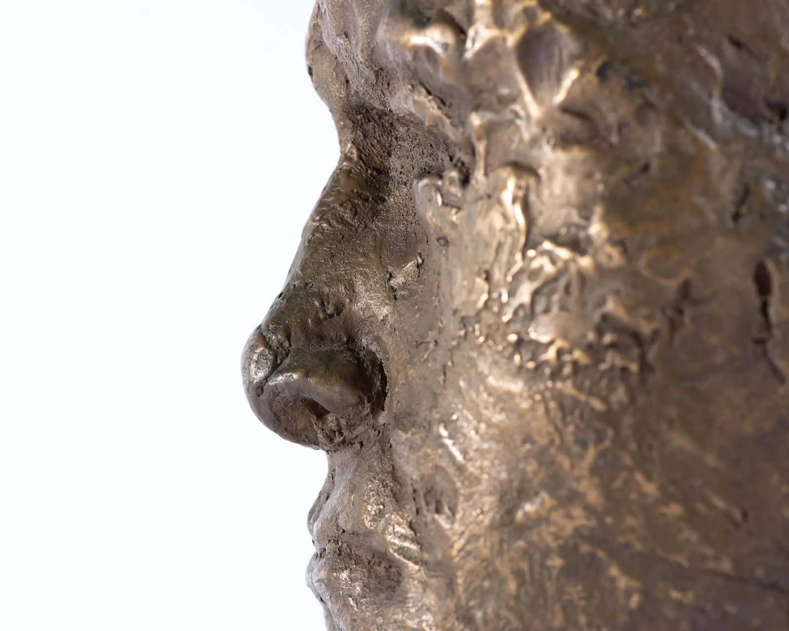 Abstract Bronze Sculpture of a Face - 8