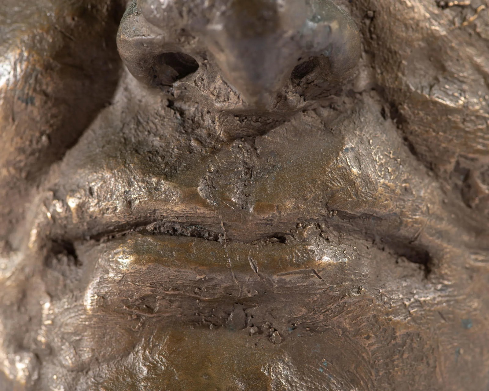 Abstract Bronze Sculpture of a Face - 9