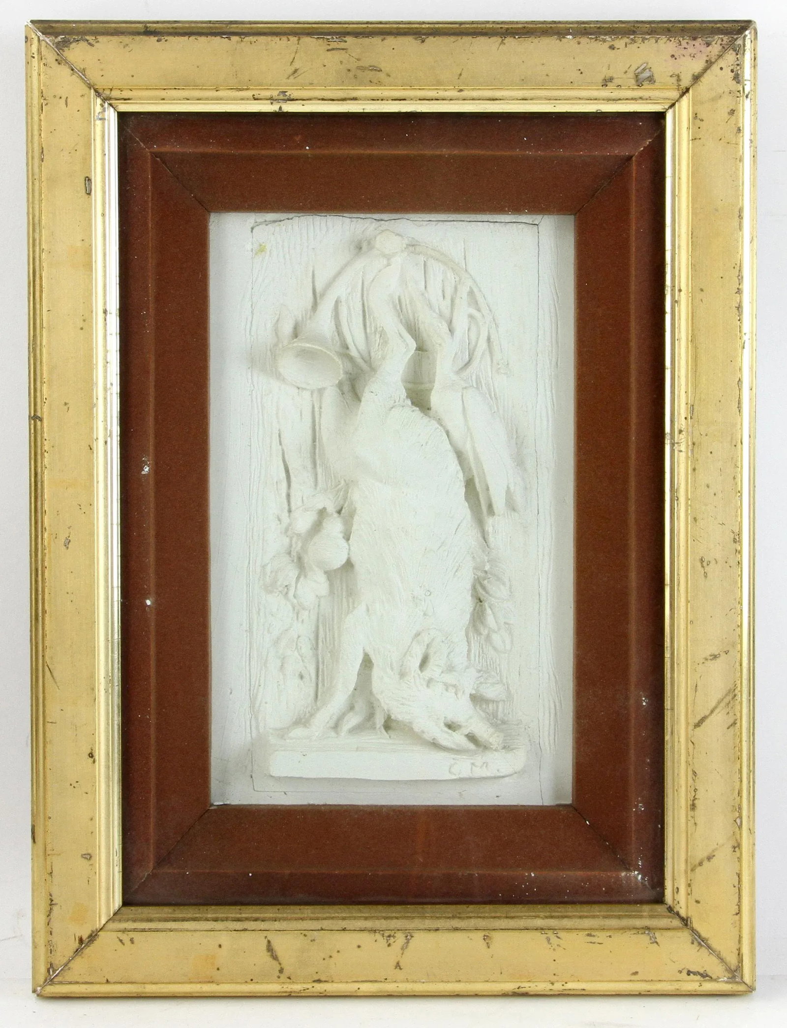 Set of 3 1900 - 1909 Hunting Motif Framed Plaster Reliefs - 2