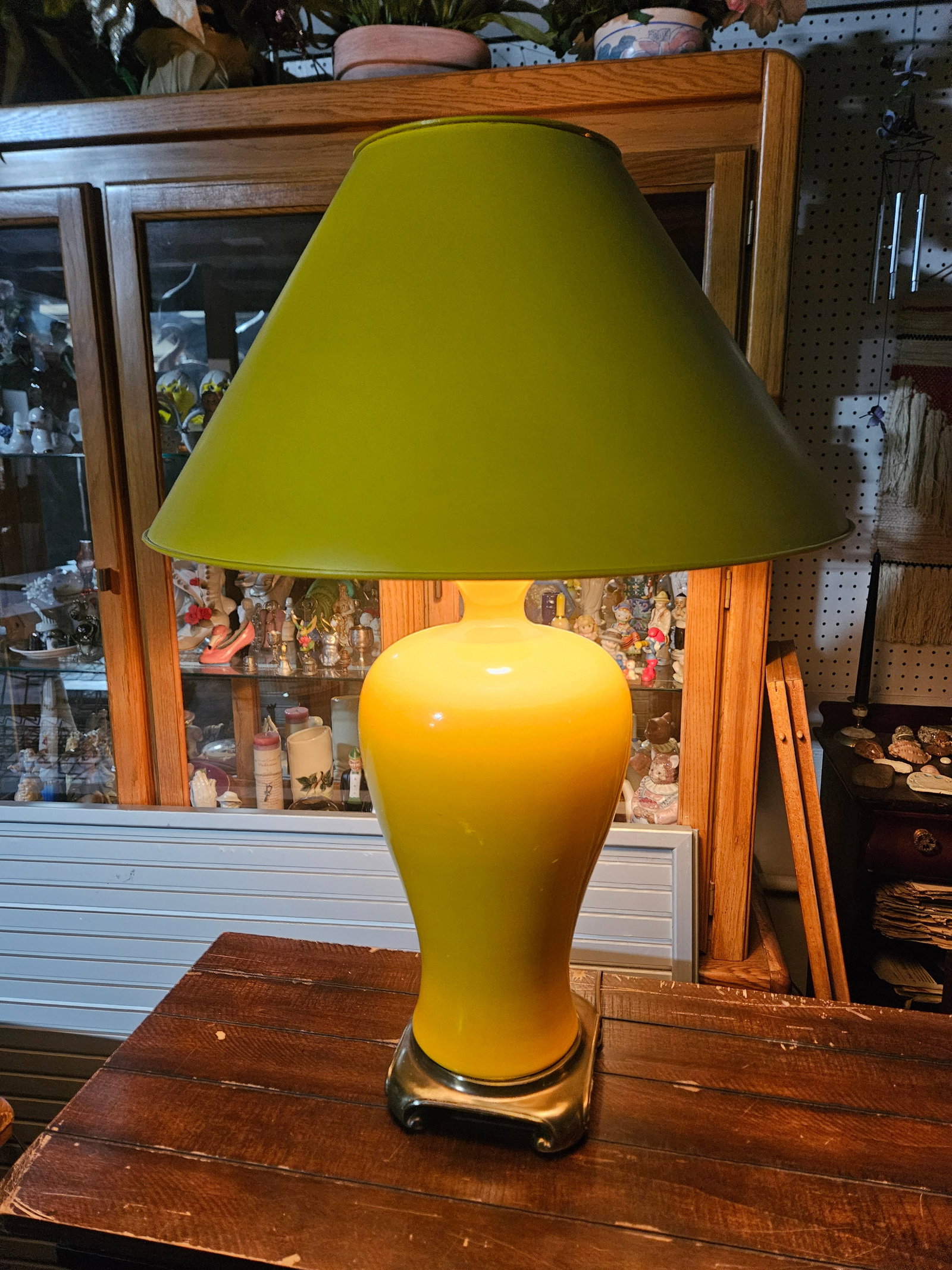 1960s Mid-Century Modern Chrome Yellow Pottery Table Lamps - a Pair - 6