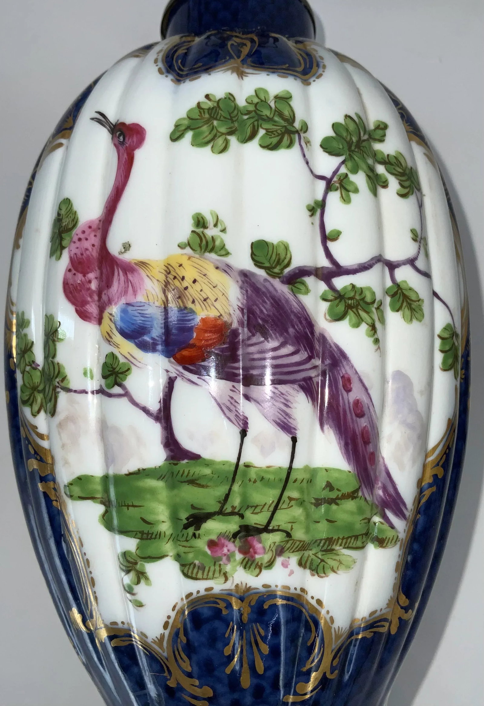 Pair of Worcester Dr Wall Porcelain Lamps - 6