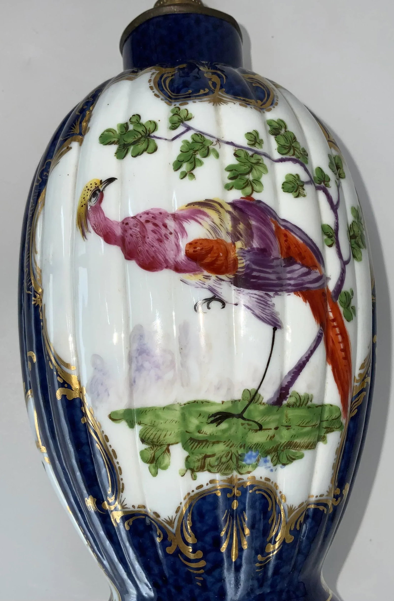 Pair of Worcester Dr Wall Porcelain Lamps - 7
